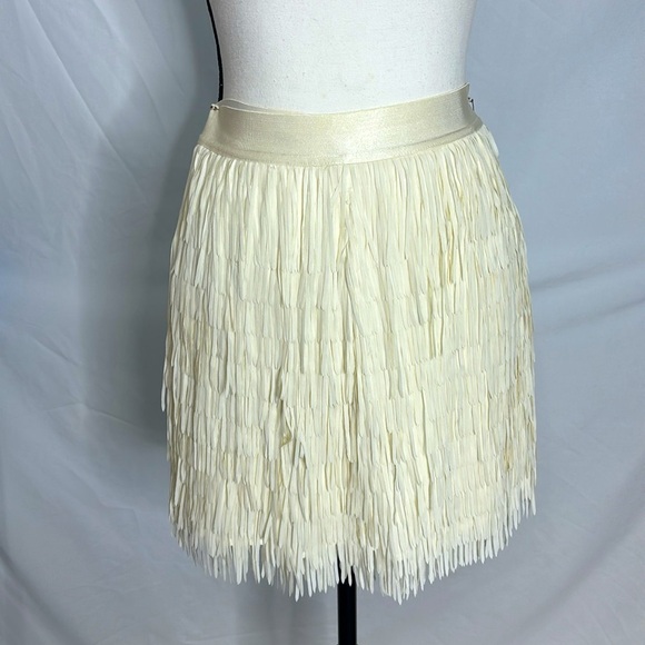 FLANNEL Fringe Mini Skirt - Picture 1 of 5